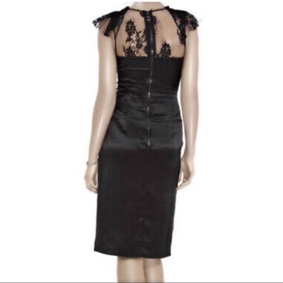 Burberry Prorsum black silk sheer lace scrunched gathered sleeveless midi dress - Picture 2 of 14